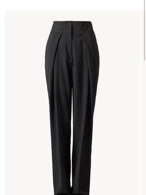 TOVE Black High-Waist Pleated Trousers